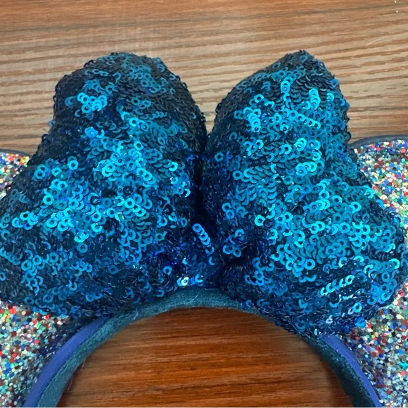 Disney Parks Blue Glitter Minnie Mouse Ears Headband 2020 Sparkles Fun Party - Picture 3 of 10
